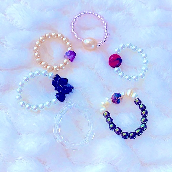 Custom Stretchy Rings [Set of 4]»Soul Embellishments Natural Healing Gemstones - Picture 8 of 16